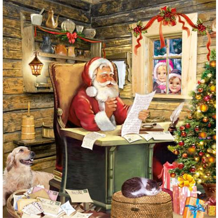 Szalvéta 1db 33x33cm Santa  Mail, Mikulás levele