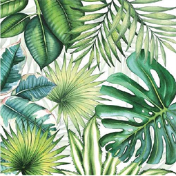 Szalvéta 1db 33x33cm Tropical Leaves, Trópusi levelek