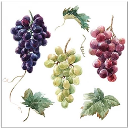 Szalvéta 1db 33x33cm Wine Grapes, Szőlőfürtök