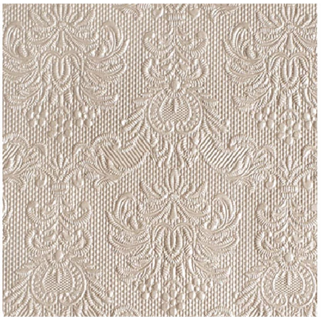 Szalvéta 25x25cm 15db/csomag dombornyomott Elegance gyöngyház taupe