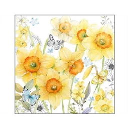 Szalvéta 25x25cm 20db/csomag Classic Daffodils, Klasszikus nárcisz