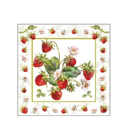 Szalvéta 25x25cm 20db/csomag Fresh Strawberries, Friss eper