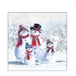Szalvéta 25x25cm 20db/csomag Snowman with hat, Hóember kalapban