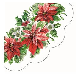 Szalvéta 32cm háromször 12db/csomag Glory Poinsettia, Dicső mikulásvirág