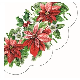 Szalvéta 32cm háromször 12db/csomag Glory Poinsettia, Dicső mikulásvirág
