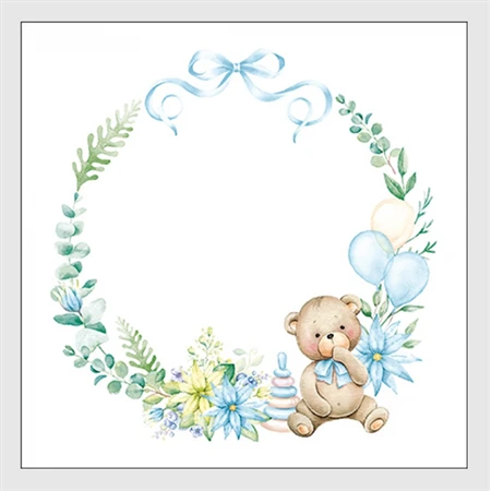 Szalvéta 33x33cm 20db/csomag Baby teddy bear blue/Gyerek mackó, kék