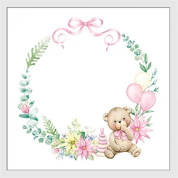 Szalvéta 33x33cm 20db/csomag Baby teddy bear pink/Gyerek mackó, rózsaszín