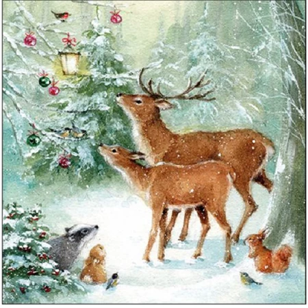 Szalvéta 33x33cm 20db/csomag FOREST CEREBRATION, Erdei karácsony