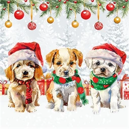 Szalvéta 33x33cm 20db/csomag Funny cute Puppys, Aranyos kiskutyák