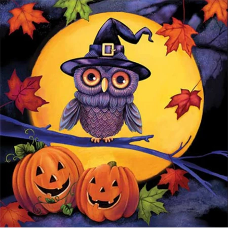 Szalvéta 33x33cm 20db/csomag Halloween Owl, Halloweeni bagoly