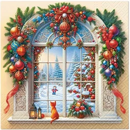 Szalvéta 33x33cm 20db/csomag Holiday Arch Decor