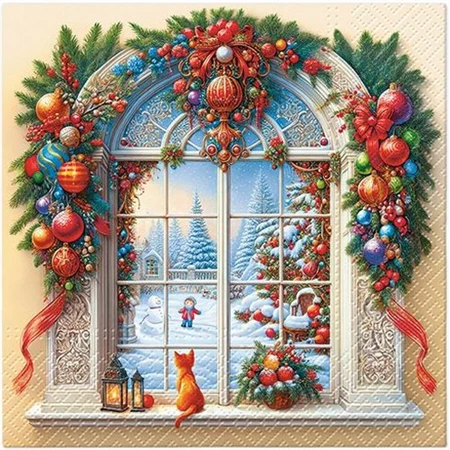 Szalvéta 33x33cm 20db/csomag Holiday Arch Decor