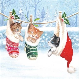 Szalvéta 33x33cm 20db/csomag Kitten Winterland, Macska Télivilágban