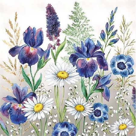 Szalvéta 33x33cm 20db/csomag Mixed Meadow Flowers, Réti virágok