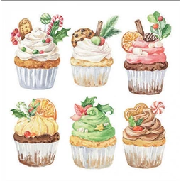 Szalvéta 33x33cm 20db/csomag Sweet Christmas white, Édes karácsony fehérben