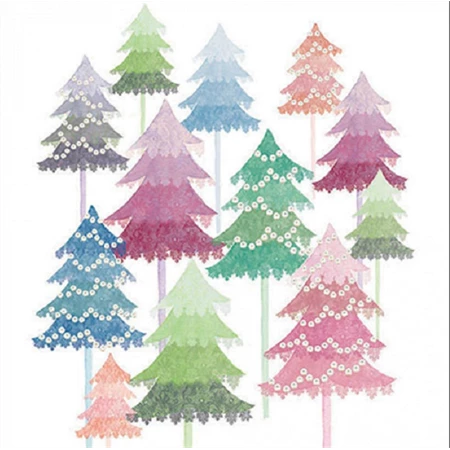 Szalvéta 33x33cm 20db/csomag Watercolour trees, Akvarell fák