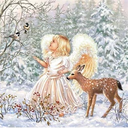 Szalvéta 33x33cm 20db/csomag Winter Angel, Téli Angyal