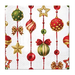 Szalvéta 33x33cm 20db/csomag Adorned Ornaments, Karácsonyi díszek