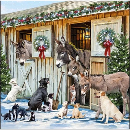 Szalvéta 33x33cm 20db/csomag Animal Friend, Állati barátságok