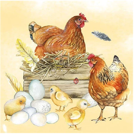 Szalvéta 33x33cm 20db/csomag Breeding Chicken, Kotlós csirke