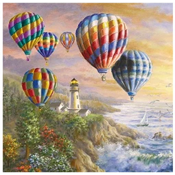 Szalvéta 33x33cm 20db/csomag Hot air ballons, Hőlégballonok