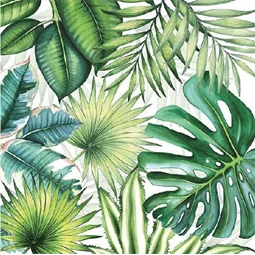 Szalvéta 33x33cm 20db/csomag Tropical Leaves, Trópusi levelek