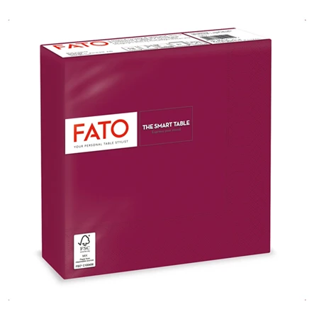 Szalvéta 33x33cm 50db/csomag 2 rétegű Fato Smart Table bordó 82621800
