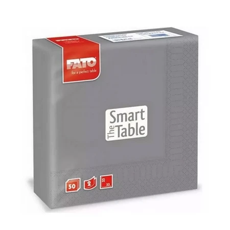 Szalvéta 33x33cm 50db/csomag 2 rétegű Fato Smart Table szürke 82623700