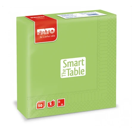 Szalvéta 33x33cm 50db/csomag 2 rétegű Fato Smart Table zöldalma 82623200