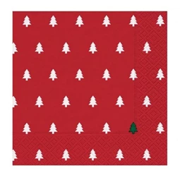 Szalvéta 33x33cm HERLITZ 3rétegű, 20db/csomag, Trees red