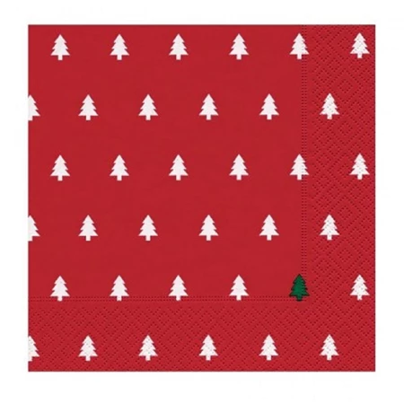 Szalvéta 33x33cm HERLITZ 3rétegű, 20db/csomag, Trees red