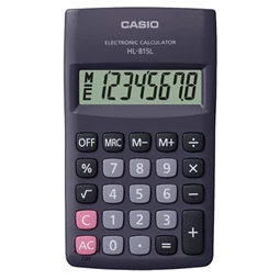 Számológép CASIO HL-815L BK zseb, 8 számjegyű, ceruzaelem, fekete