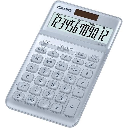 Számológép CASIO JW 200 SC 12 számjegyű, elem+napelem világoskék