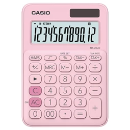 Számológép CASIO MS-20UC asztali, 12 számjegyű pink