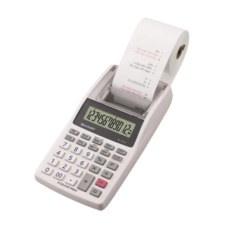 Számológép SHARP EL-1611V szalagos, 12 számjegy, 2 színű nyomtató,