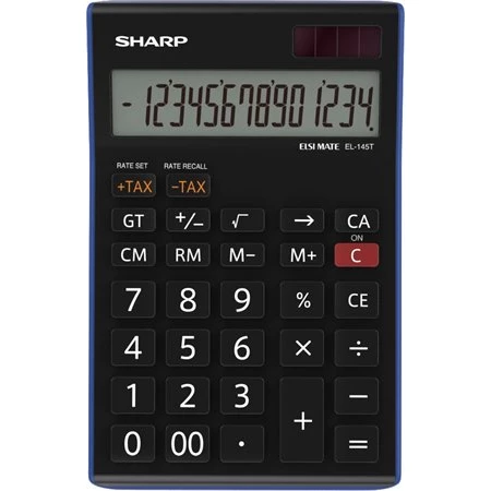 Számológép, asztali, 14 számjegy, SHARP EL-145TBL