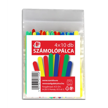 Számolópálca, színes, 40db/csomag SÜNI