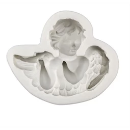 Szilikon öntőforma, mintázó, Angyalka fuvolával 8,9x7,4cm