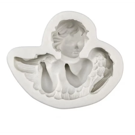 Szilikon öntőforma, mintázó, Angyalka fuvolával 8,9x7,4cm