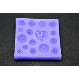 Szilikon öntőforma, mintázó, Apró motívumok 16-os 9,5x9,5cm