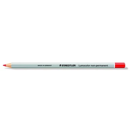 Színes ceruza STAEDTLER Lumocolor hatszögletű, mindenre író, lemosható, (omnichrom), piros