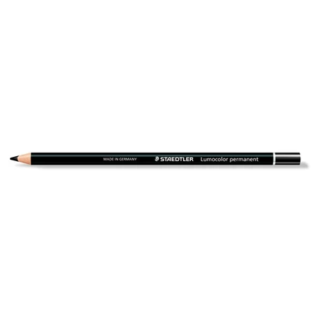 Színes ceruza STAEDTLER Lumocolor henger alakú, mindenre író, vízálló (glasochrom), fekete