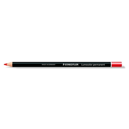 Színes ceruza STAEDTLER Lumocolor henger alakú, mindenre író, vízálló (glasochrom), piros