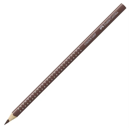 Színes ceruza csokoládébarna Faber-Castell Grip 2001 ergonomikus háromszög alakú test, legnagyobb törésállóság