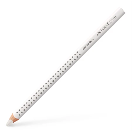 Színes ceruza Faber-Castell Grip 2001 Jumbo fehér ergonomikus háromszög alakú test, legnagyobb törésállóság