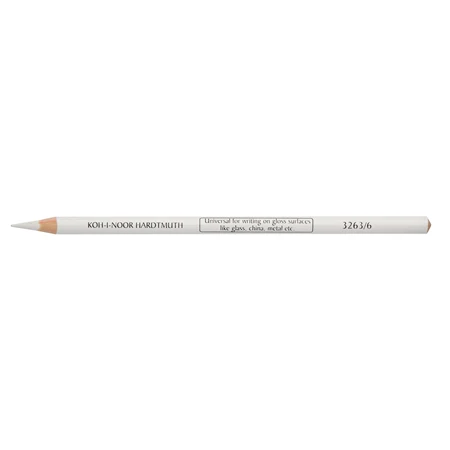Színes ceruza jelölő dermatograph KOH-I-NOOR 3263 fehér,  üveg, porcelán, fém, műanyag, fényes sima felületek jelölése