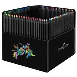 Színes ceruza készlet 100db-os Faber-Castell  Black Edition háromszögletű, fekete test, vastag karton ceruzatartó dooz