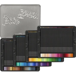Színes ceruza készlet 100db-os Faber-Castell  háromszögletű, fekete test, 116490 Black Edition, fém dobozban