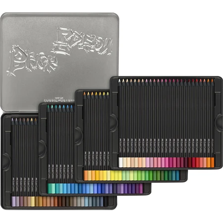 Színes ceruza készlet 100db-os Faber-Castell  háromszögletű, fekete test, 116490 Black Edition, fém dobozban