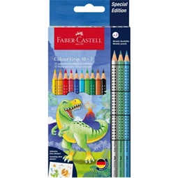 Színes ceruza készlet 10+3db-os Faber-Castell  Grip dinoszaurusz + matrica